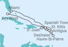 Itinerario della crociera Stati Uniti, Antigua E Barbuda, Portorico, Repubblica Dominicana - Explora Journeys