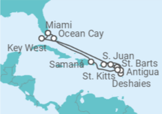 Itinerario della crociera Stati Uniti, Antigua E Barbuda, Portorico, Guadalupa, Repubblica Dominicana - Explora Journeys