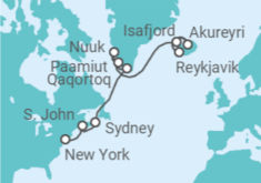 Itinerario della crociera Da Reykjavik (Islanda) a New York (USA) - Explora Journeys