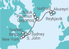 Itinerario della crociera Da Reykjavik (Islanda) a Quebec - Explora Journeys