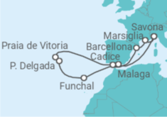 Itinerario della crociera Spagna, Portogallo, Francia - Costa Crociere