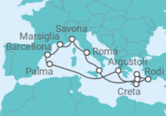 Itinerario della crociera Italia, Grecia, Spagna, Francia - Costa Crociere