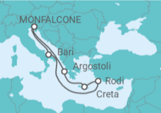 Itinerario della crociera Grecia - MSC Crociere