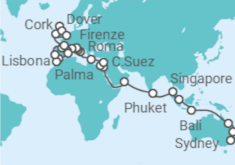 Itinerario della crociera Giro del Mondo - Princess Cruises