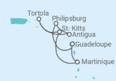 Itinerario della crociera Natale  Isole Vergini e Martinica - Costa Crociere