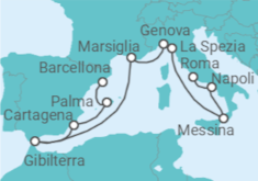 Itinerario della crociera Italia, Francia, Gibilterra, Spagna - Princess Cruises