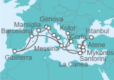 Itinerario della crociera Grecia, Montenegro, Italia, Spagna, Gibilterra, Francia, Turchia - Princess Cruises