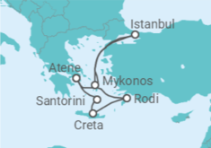 Itinerario della crociera Crociera Turchia, Grecia + Soggiorno ad Atene - Costa Crociere