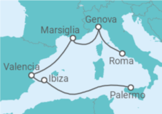Itinerario della crociera Spagna, Francia, Italia - MSC Crociere