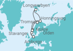 Itinerario della crociera Capo Nord e Oceano Glaciale Artico - MSC Crociere
