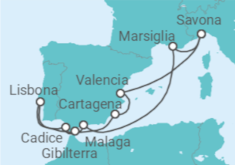 Itinerario della crociera Francia, Spagna, Gibilterra, Portogallo - Costa Crociere