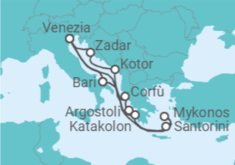Itinerario della crociera Italia, Grecia, Montenegro - Costa Crociere