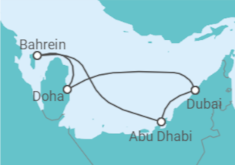 Itinerario della crociera Crociera Qatar ed Emirati Arabi + Hotel a Dubai - MSC Crociere