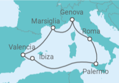 Itinerario della crociera Italia, Spagna, Francia - MSC Crociere