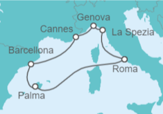 Itinerario della crociera Spagna, Francia, Italia - MSC Crociere