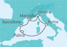 Itinerario della crociera Francia, Italia, Spagna - MSC Crociere