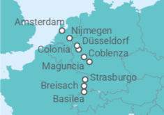 Itinerario della crociera Il Reno e i suoi tesori da Basilea ad Amsterdam - CroisiEurope