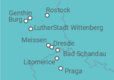 Itinerario della crociera Crucero fluvial de Praga a Berlín  - CroisiEurope