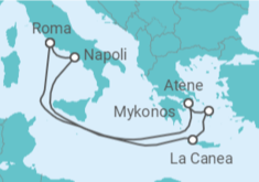 Itinerario della crociera Italia, Grecia - Disney Cruise Line