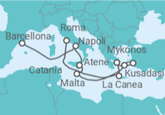 Itinerario della crociera Grecia, Turchia, Malta, Italia - Disney Cruise Line