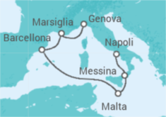 Itinerario della crociera Italia, Malta, Spagna, Francia - MSC Crociere