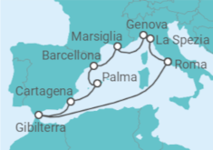 Itinerario della crociera Italia, Francia, Spagna, Gibilterra - Princess Cruises