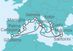 Itinerario della crociera Grecia, Montenegro, Italia, Francia, Spagna, Gibilterra - Princess Cruises