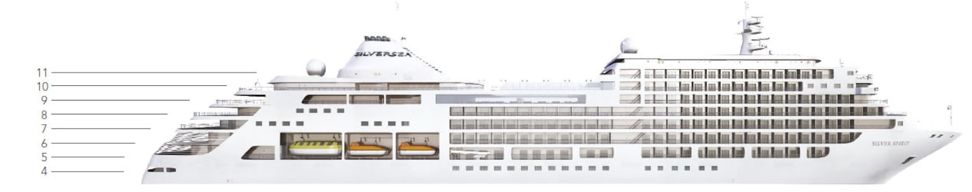 Profilo del ponte del Silver Spirit