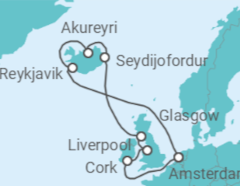 Itinerario della crociera Crociera Islanda e Regno Unito + Soggiorno ad Amsterdam - Royal Caribbean