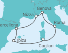 Itinerario della crociera Italia, Francia, Spagna - MSC Crociere