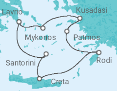 Itinerario della crociera Crociera in Grecia e Turchia + Soggiorno ad Atene - Celestyal Cruises