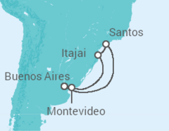 Itinerario della crociera Uruguay, Argentina, Brasile - Costa Crociere