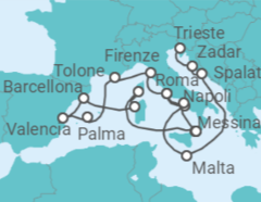 Itinerario della crociera Da Trieste a Civitavecchia - Cunard