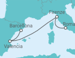 Itinerario della crociera Italia, Spagna - Cunard