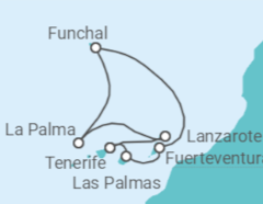 Itinerario della crociera Santa Cruz de Tenerife,Las Palmas de G.Canaria,Puerto del Rosario,Funchal,Santa Cruz de La Palma,Arr - MSC Crociere