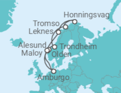 Itinerario della crociera Fiordi Norvegesi e Capo Nord - Costa Crociere