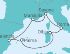 Itinerario della crociera Spagna, Francia, Italia - Costa Crociere