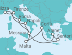 Itinerario della crociera Grecia, Malta, Italia, Francia - NCL Norwegian Cruise Line