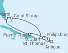 Itinerario della crociera Bahamas, Isole Vergini statunitensi, Sint Maarten, Portorico - NCL Norwegian Cruise Line