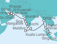 Itinerario della crociera Da Abu Dhabi (Emirati Arabi Uniti)  a Singapore - Oceania Cruises