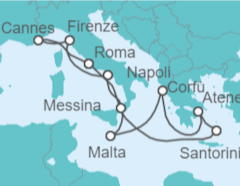 Itinerario della crociera Grecia, Malta, Italia, Francia - NCL Norwegian Cruise Line