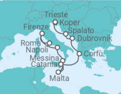 Itinerario della crociera Da Civitavecchia a Trieste - NCL Norwegian Cruise Line
