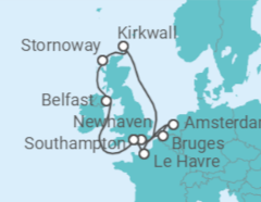 Itinerario della crociera Francia, Belgio, Olanda, Regno Unito - NCL Norwegian Cruise Line