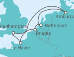 Itinerario della crociera Belgio, Francia, Regno Unito, Germania - MSC Crociere