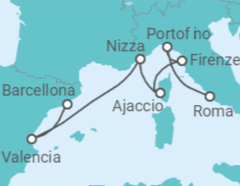 Itinerario della crociera Spagna, Francia, Italia - Royal Caribbean