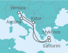 Itinerario della crociera Italia, Montenegro, Grecia - MSC Crociere