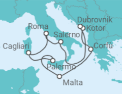 Itinerario della crociera Italia, Malta, Grecia, Montenegro, Croazia - Princess Cruises