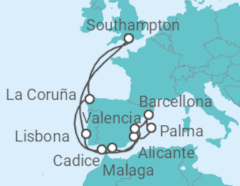 Itinerario della crociera Spagna, Portogallo - MSC Crociere