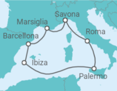 Itinerario della crociera Italia, Francia, Spagna - Costa Crociere