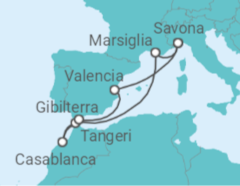 Itinerario della crociera Francia, Marocco, Gibilterra, Spagna - Costa Crociere